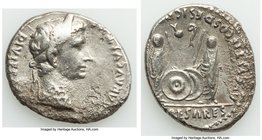 Augustus (27 BC-AD 14). AR denarius (19mm, 3.29 gm, 3h). VF, Fine Style, porosity. Lugdunum, 2 BC-AD 4. CAESAR AVGVSTVS-DIVI F PATER PATRIAE, laureate...