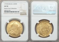 Jose I gold 6400 Reis 1773-R AU58 NGC, Rio de Janeiro mint, KM172.2. Lustrous and well struck. AGW 0.4228 oz. Ex. Santa Cruz Collection.

HID098012420...