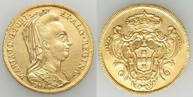 Maria I gold 6400 Reis 1789-R AU, Rio de Janeiro mint, KM218.1. 32.1mm. 14.25gm. Lustrous and choice. AGW 0.4228 oz. 

HID09801242017