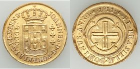 João Prince Regent gold 4000 Reis 1811/0-(R) XF (tooled), Rio de Janeiro mint, KM235.2 (unlisted overdate). 27.4mm. 8.02gm. AGW 0.2378 oz. 

HID098012...