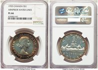 Elizabeth II Prooflike "Arnprior" Dollar 1955 PL66 NGC, Royal Canadian mint, KM54. Arnprior variety. 

HID09801242017