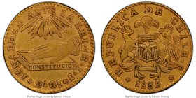 Republic gold Escudo 1838 So-IJ XF45 PCGS, Santiago mint, KM99. Mintage: 6,122. One year type.

HID09801242017