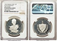 Republic silver Piefort Pattern Essai "100th Anniversary of the Death of Jose Marti" 10 Pesos 1995 PR68 Ultra Cameo NGC, KMX-Unl. Silver Piefort with ...