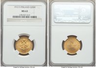 Russian Duchy. Nicholas II gold 20 Markkaa 1912-S MS63 NGC, Helsinki mint, KM9.2.

HID09801242017