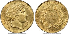 Republic gold 20 Francs 1851-A AU58 NGC, Paris mint, KM762. AGW 0.1867 oz. 

HID09801242017