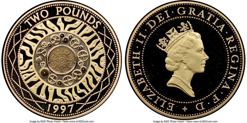 Elizabeth II gold Proof 2 Pounds 1997 PR69 Ultra Cameo NGC, KM976b. Mintage: 2,4...
