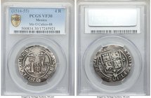 Charles & Johanna 4 Reales ND (1542-1555) Mo-O VF30 PCGS, Mexico City mint, KM0017, Cal-88. Late Series. Evincing a relatively prominent die shift in ...