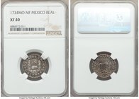 Philip V Real 1734 Mo-MF XF40 NGC, Mexico City mint, KM75.1. Argent and pewter toning, evenly worn. 

HID09801242017
