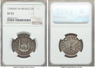 Philip V 2 Reales 1746 Mo-M VF35 NGC, Mexico City mint, KM85. Argent and gray toning, reverse adjustments. 

HID09801242017