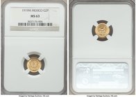 Estados Unidos Pair of Certified gold 2 Pesos MS63 NGC, 1) 2 Pesos 1919-M, Mexico City mint, KM461. AGW 0.0482 oz 2) 2 Pesos 1920-M, Mexico City mint,...