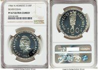Republic silver Essai Proof 100 Francs 1966 PR67 Ultra Cameo NGC, KM-E1. 

HID09801242017