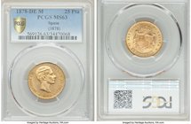 Alfonso XII gold 25 Pesetas 1878 (78) DE-M MS63 PCGS, Madrid mint, KM673. AGW 0.2333 oz. 

HID09801242017