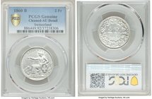 Confederation 2 Francs 1860-B AU Details (Cleaned) PCGS, Bern mint, KM10a. First year of three year type. 

HID09801242017