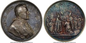 Pius X silver "Blessings of the French Bishops" Medal Year 4 (1907) MS63 NGC, Rinaldi-101. By F. Bianchi. PIVS · X · PONT · MAX · AN · IV ·, bust left...