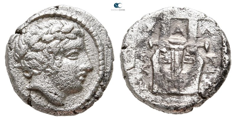 Macedon. Chalkidian League. Olynthos 432-348 BC. 
Tetrobol AR

14 mm., 2,33 g...