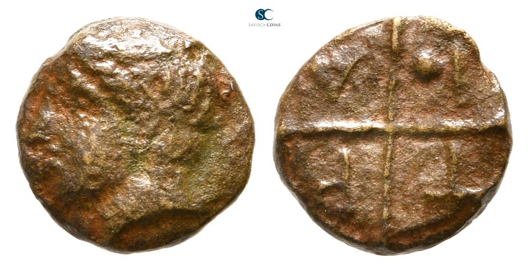Macedon. Tragilos 450-400 BC. 
Bronze Æ

9 mm., 0,80 g.



very fine