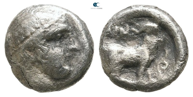 Thrace. Ainos 408-406 BC. 
Diobol AR

9 mm., 1,02 g.



nearly very fine