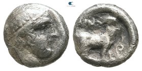 Thrace. Ainos 408-406 BC. Diobol AR