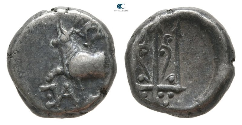 Thrace. Byzantion 387-340 BC. 
Hemidrachm AR

11 mm., 1,85 g.



very fin...