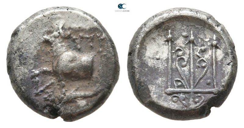 Thrace. Byzantion 387-340 BC. 
Hemidrachm AR

11 mm., 1,73 g.



very fin...