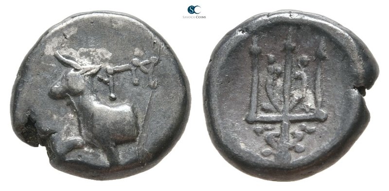 Thrace. Byzantion 387-340 BC. 
Hemidrachm AR

12 mm., 1,76 g.



very fin...