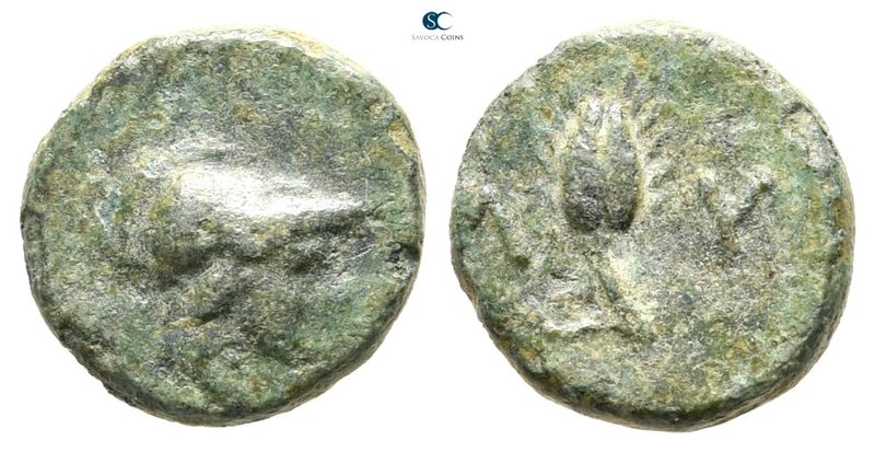 The Thracian Chersonese. Lysimacheia 225-199 BC. 
Bronze Æ

10 mm., 1,01 g.
...