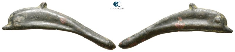 Scythia. Olbia 437-410 BC. 
Cast dolphin Æ

36 mm., 2,09 g.



very fine