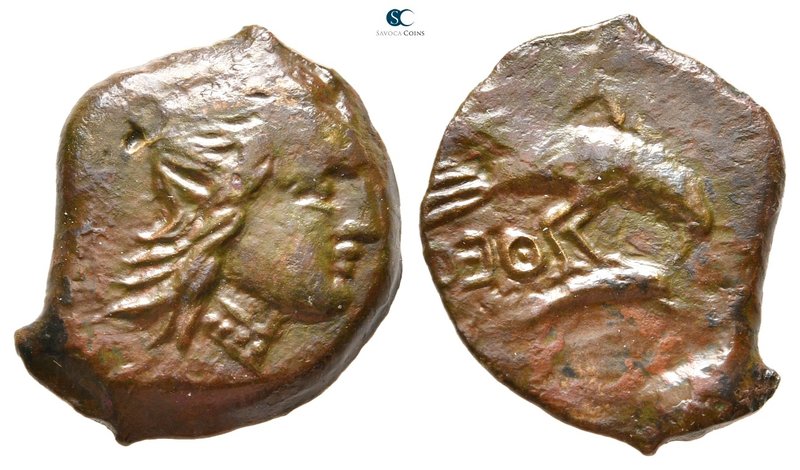 Scythia. Olbia 380-360 BC. 
Bronze Æ

19 mm., 3,77 g.



very fine
