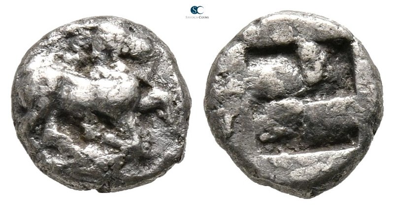 Thraco Macedonian Region. Uncertain mint 480-460 BC. 
Obol AR

9 mm., 0,79 g....