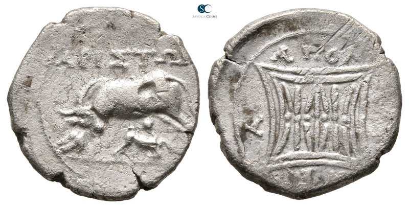 Illyria. Apollonia 250-167 BC. 
Drachm AR

18 mm., 3,04 g.



very fine