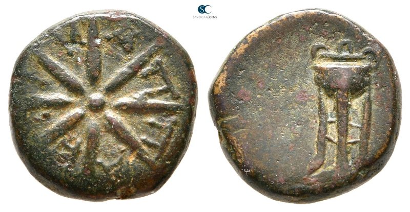 Cimmerian Bosporos. Pantikapaion 109-105 BC. 
Bronze Æ

15 mm., 3,26 g.


...