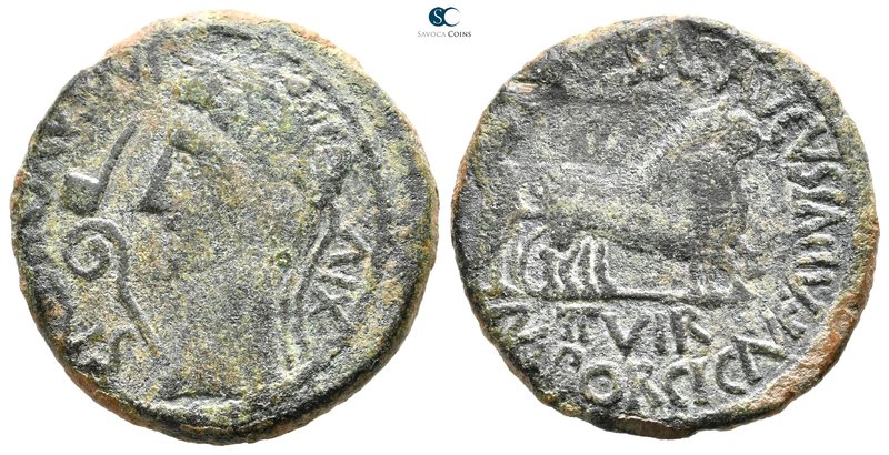 Hispania. Caesarea Augusta. Augustus 27 BC-AD 14. 
Bronze Æ

28 mm., 10,71 g....