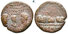 Bithynia. Nikaia. Valerian I with Gallienus and Valerian II Caesar AD 251-260. Bronze Æ