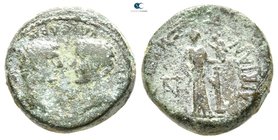 Ionia. Smyrna. Augustus with Tiberius 27 BC-AD 14. Bronze Æ