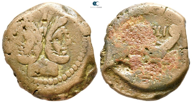 Q. Opimius 169-158 BC. Rome
As Æ

32 mm., 23,13 g.



nearly very fine