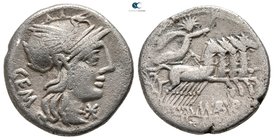 M. Aburius M.f. Geminus. 132 BC. Rome. Denarius AR