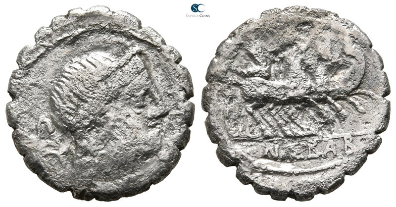 C. Naevius Balbus 79 BC. Rome
Serrate Denarius AR

19 mm., 3,30 g.



nea...