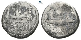 Mark Antony 32-31 BC. Military mint moving with M.Antony. Denarius AR
