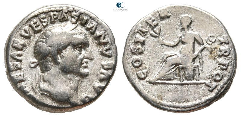 Vespasian AD 69-79. Rome
Denarius AR

18 mm., 3,26 g.



very fine