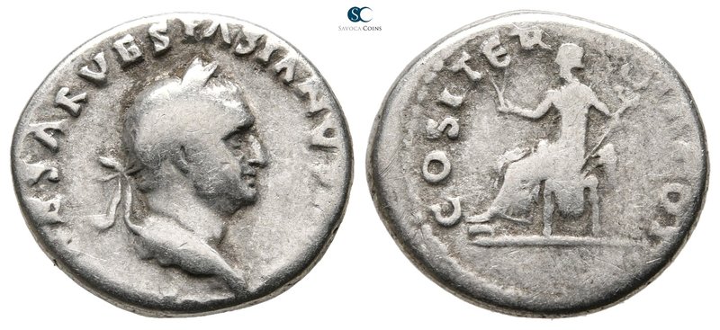 Vespasian AD 69-79. Rome
Denarius AR

18 mm., 2,65 g.



very fine
