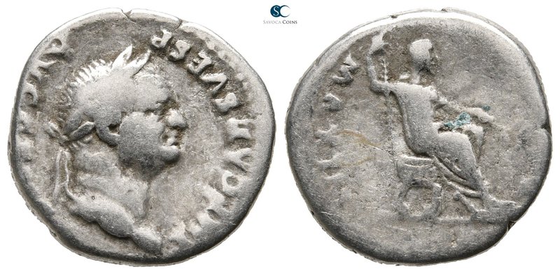 Vespasian AD 69-79. Rome
Denarius AR

19 mm., 3,16 g.



nearly very fine