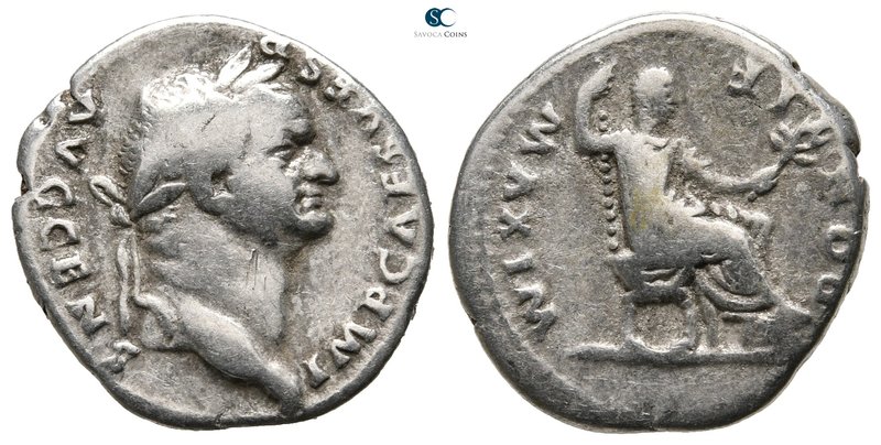 Vespasian AD 69-79. Rome
Denarius AR

20 mm., 3,06 g.



very fine