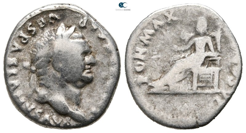 Vespasian AD 69-79. Rome
Denarius AR

20 mm., 2,63 g.



nearly very fine