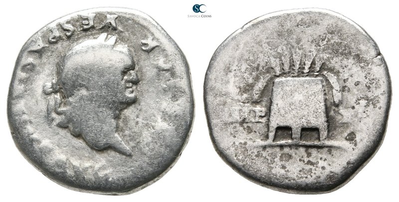 Vespasian AD 69-79. Rome
Denarius AR

18 mm., 3,06 g.



nearly very fine