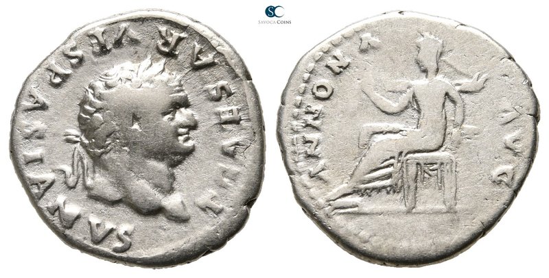 Titus AD 79-81. Rome
Denarius AR

19 mm., 3,20 g.



very fine