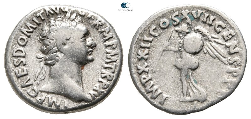 Domitian AD 81-96. Rome
Denarius AR

19 mm., 3,06 g.



very fine
