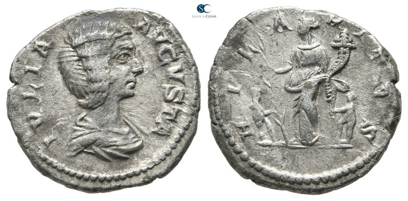 Julia Domna, wife of Septimius Severus AD 193-217. Rome
Denarius AR

20 mm., ...