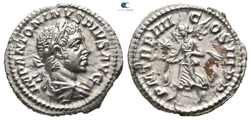 Elagabalus AD 218-222. Rome
Denarius AR

20 mm., 2,77 g.



very fine