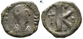 Justinian I AD 527-565. Constantinople. Half follis Æ