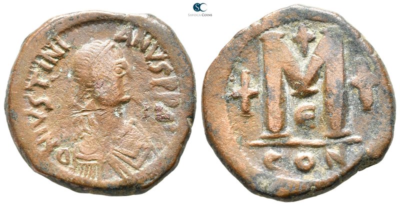 Justinian I AD 527-565. Constantinople
Follis Æ

31 mm., 18,18 g.



very...